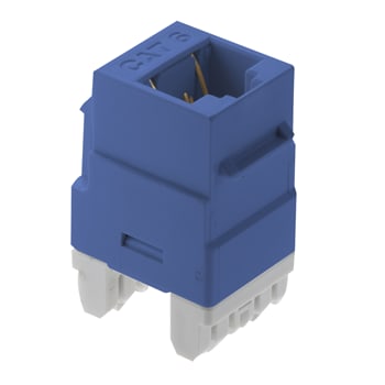 Pass & Seymour / Legrand - On-Q WP3460-BE 1-Port RJ45 Category 6 Blue Plastic Snap-In Keystone Connector
