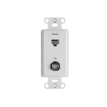 Pass & Seymour / Legrand - On-Q WP3211-WH 2-Port White RJ45 Phone/Television Pre-Configured Strap