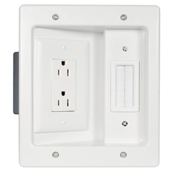 Pass & Seymour / Legrand - Pass & Seymour HT2102-WH-V1 Flat Panel TV Connection Kit
