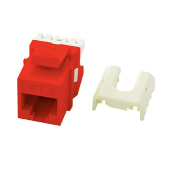 Pass & Seymour / Legrand - On-Q WP3476-RE RJ45 8-Position 8-Wire Category 6 Red Plastic Quick Connect Keystone Connector