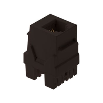 Pass & Seymour / Legrand - On-Q WP3425-BR RJ25 6-Position 6-Wire Brown Plastic Snap-In Keystone Connector