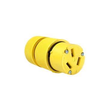 Pass & Seymour / Legrand - Pass & Seymour 1053 125/250 VAC 50 Amp 3-Pole 3-Wire Yellow Gator Grip Connector