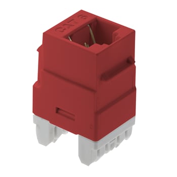 Pass & Seymour / Legrand - On-Q WP3460-RE 1-Port RJ45 Category 6 Red Plastic Snap-In Keystone Connector