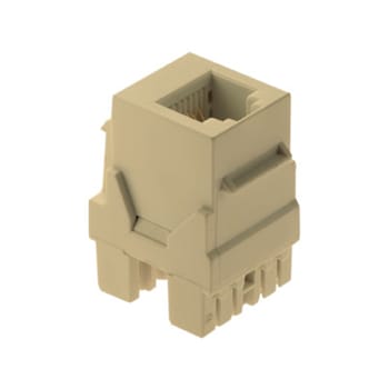 Pass & Seymour / Legrand - On-Q WP3425-IV RJ25 6-Position 6-Wire Ivory Plastic Snap-In Keystone Connector