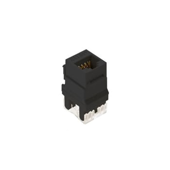 Pass & Seymour / Legrand - On-Q WP3450-BK 1-Port RJ45 Category 5E Black Plastic Snap-In Keystone Connector