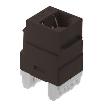 Pass & Seymour / Legrand - On-Q WP3460-BR 1-Port RJ45 Category 6 Brown Plastic Snap-In Keystone Connector