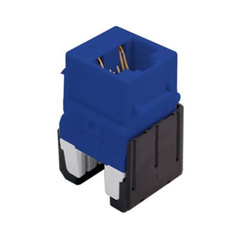 Pass & Seymour / Legrand - On-Q WP346A-BE RJ45 8-Position 8-Wire Category 6A Blue Plastic Snap-In Quick Connect Keystone Connector