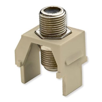 Pass & Seymour / Legrand - On-Q WP3479-IV Ivory Plastic Non-Recessed Nickel F-Video Insert