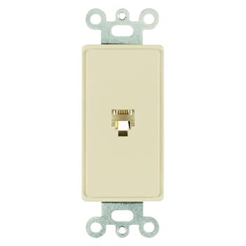 Pass & Seymour / Legrand - Pass & Seymour 26TE14-LA Single Gang, One Opening Four Conductor Modular Jack, Light Almond.