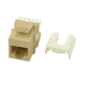 Pass & Seymour / Legrand - On-Q WP3476-IV RJ45 8-Position 8-Wire Category 6 Ivory Plastic Quick Connect Keystone Connector