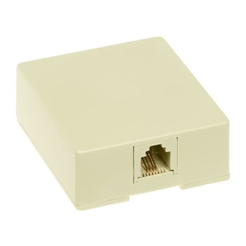 Pass & Seymour / Legrand - Pass & Seymour SMTE14-I 4-Conductor Surface Mount Modular RJ11 Telephone Jack, Ivory
