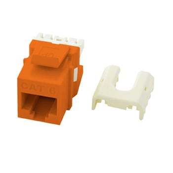 Pass & Seymour / Legrand - On-Q WP3476-OR RJ45 8-Position 8-Wire Category 6 Orange Plastic Quick Connect Keystone Connector