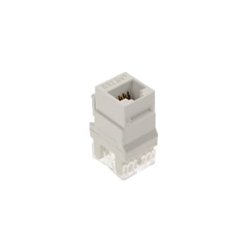 Pass & Seymour / Legrand - On-Q WP3450-WH 1-Port RJ45 Category 5E White Plastic Snap-In Keystone Connector