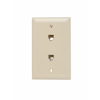 Pass & Seymour / Legrand - On-Q TPTE2-I 1-Gang 2-RJ11 Modular Telephone Jack Ivory Standard Communication Wallplate