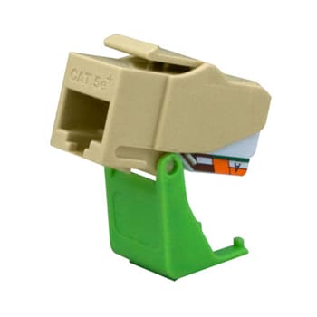 Pass & Seymour / Legrand - On-Q WP3550-IV RJ45 Category 5E Ivory Snap-In Keystone Connector