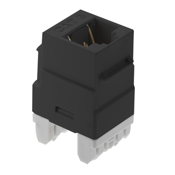Pass & Seymour / Legrand - On-Q WP3460-BK 1-Port RJ45 Category 6 Black Plastic Snap-In Keystone Connector
