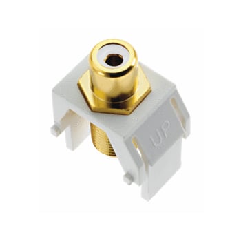 Pass & Seymour / Legrand - On-Q WP3461-WH White Plastic RCA to F-Connector Audio/Video Keystone Insert