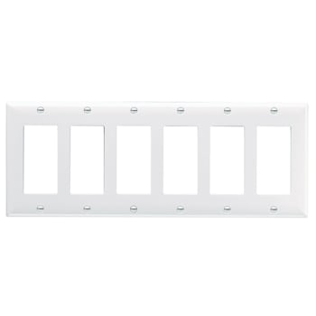 Pass & Seymour / Legrand - Pass & Seymour SP266-BK 6Gang Wall Plate, Decorator, Standard - Black
