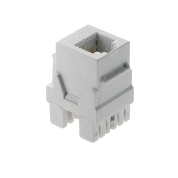 Pass & Seymour / Legrand - On-Q WP3425-WH RJ25 6-Position 6-Wire White Plastic Snap-In Keystone Connector