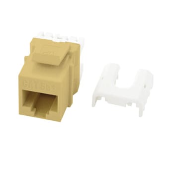 Pass & Seymour / Legrand - On-Q WP3475-IV RJ45 8-Position 8-Wire Category 5E Ivory Plastic Quick Connect Keystone Connector