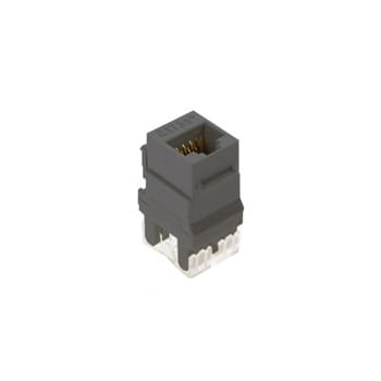 Pass & Seymour / Legrand - On-Q WP3450-GY 1-Port RJ45 Category 5E Gray Plastic Snap-In Keystone Connector