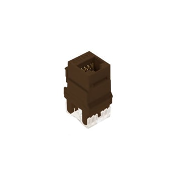 Pass & Seymour / Legrand - On-Q WP3450-BR 1-Port RJ45 Category 5E Brown Plastic Snap-In Keystone Connector