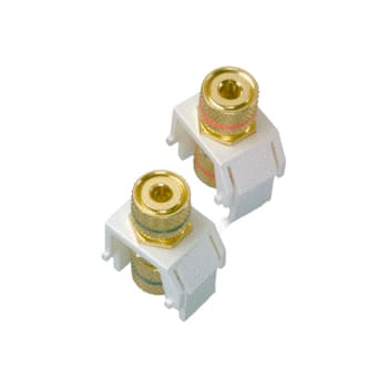 Pass & Seymour / Legrand - On-Q WP3457-WH White Plastic Audio Keystone Binding Post Connector