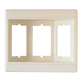 Pass & Seymour / Legrand - Pass & Seymour TV3-WLA 3-Gang Light Almond Plastic Multimedia Recessed TV Box Frame