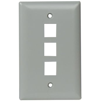 Pass & Seymour / Legrand - OnQ WP3403GY 1 GANG WALL PLATE, 3-P