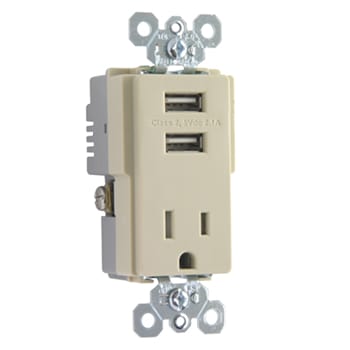 Pass & Seymour / Legrand - P&S TR5261USBI 15A TR SPEC GRADE W/