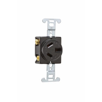 Pass & Seymour / Legrand - Pass & Seymour 6810 Single Receptacle 3pole 3wire 20A 125/250V - Black Non Grounding
