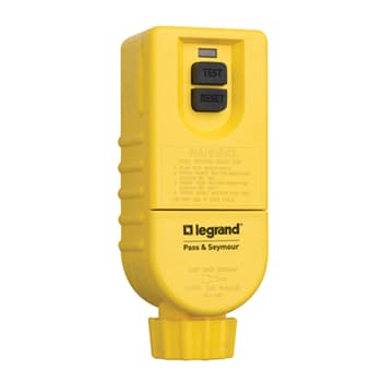 Pass & Seymour / Legrand - Pass & Seymour 1594-CMM Portable Ground Fault Circuit Interrupter, Right Angle Plug, 15A 125V, Manual Reset