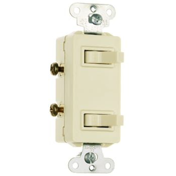 Pass & Seymour / Legrand - Pass & Seymour 680-I 15 Amp 120/277 VAC 1-Pole Ivory Non-Grounding Duplex Decorator Combination Switch
