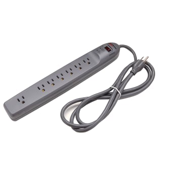 Pass & Seymour / Legrand - Pass & Seymour PS7 Tvss Power Outlet 15A 125V 7 Outlet 740J, 6' Cord, Pc Gray