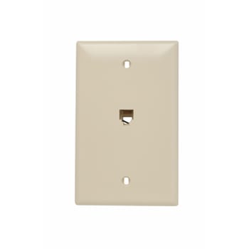 Pass & Seymour / Legrand - Pass & Seymour TPTE1-I Single Gang Opening Modular Four Conductor Telephone Jack With Wall Plate, Ivory
