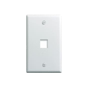 Pass & Seymour / Legrand - On-Q WP3401-WH 1-Gang 1-Port White High Impact Flame Retardant Plastic Keystone Wallplate