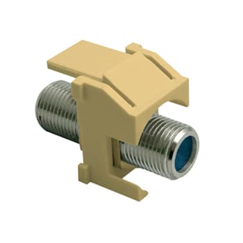Pass & Seymour / Legrand - On-Q WP3481-IV Ivory Plastic Recessed Nickel Self-Terminating F-Video Insert