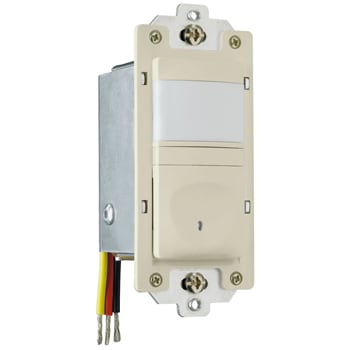 Pass & Seymour / Legrand - Pass & Seymour RW500U-ICC4 1.69 x 1.88 x 2.63 Inch 120 VAC 60 Hz 25 to 500 W 1-Pole 2-Wire Ivory Vacancy Sensor