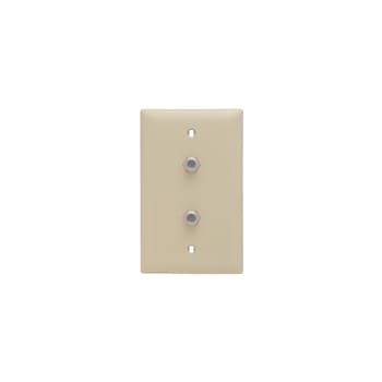 Pass & Seymour / Legrand - On-Q TPCATV2-I 1-Gang 2-F Coaxial Connector Ivory Nickel Plated Steel Standard Communication Wallplate