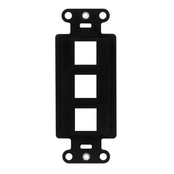Pass & Seymour / Legrand - On-Q WP3413-BK 1.65 x 0.28 x 4.19 Inch 3-Port Black Plastic Wall Box Mounting Non-Flexible Outlet Strap