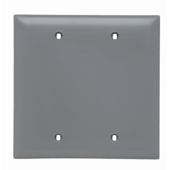 Pass & Seymour / Legrand - Pass & Seymour TP24-GRY 2Gang Wall Plate, Blank, Nylon, Standard - Gray