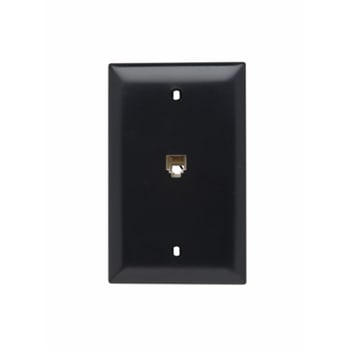 Pass & Seymour / Legrand - On-Q TPTE1-BK 1-Gang 1-Modular Telephone Jack Black Standard Communication Wallplate