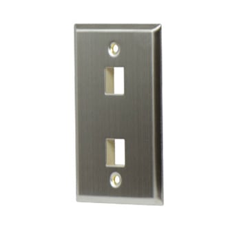 Pass & Seymour / Legrand - On-Q WP3402-SS 1Gang Wall Plate, 2-Port - Stainless Steel