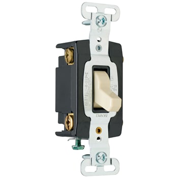 Pass & Seymour / Legrand - Pass & Seymour PS15AC4-LA 4way Toggle Switch, Back & Side Wire, 15A 120/277V - Light Almond