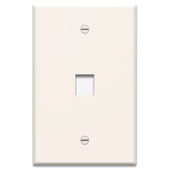 Pass & Seymour / Legrand - On-Q WP3301-LA 1-Gang 1-Port Light Almond High Impact Flame Retardant Plastic Oversized Keystone Wallplate