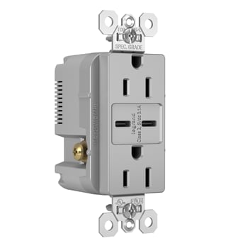 Pass & Seymour / Legrand - P&S TR15USBCCGRY 15A 125V DUP TR RE