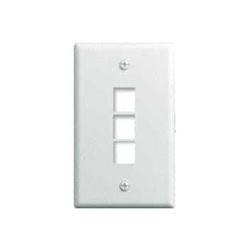 Pass & Seymour / Legrand - On-Q WP3403-WH 1-Gang 3-Port White High Impact Flame Retardant Plastic Keystone Wallplate