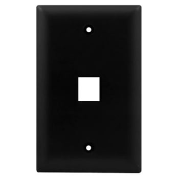 Pass & Seymour / Legrand - On-Q WP3401-BK 1-Gang 1-Port Black High Impact Flame Retardant Plastic Keystone Wallplate