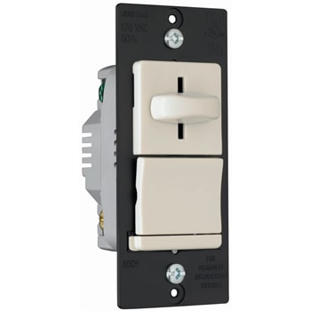 Pass & Seymour / Legrand - Pass & Seymour LS600-PLA Incandescent Slide Dimmer, Preset 600W, Light Almond