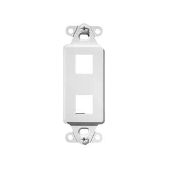 Pass & Seymour / Legrand - On-Q WP3412-WH 1.65 x 0.28 x 4.19 Inch 2-Port White Plastic Wall Box Mounting Non-Flexible Outlet Strap